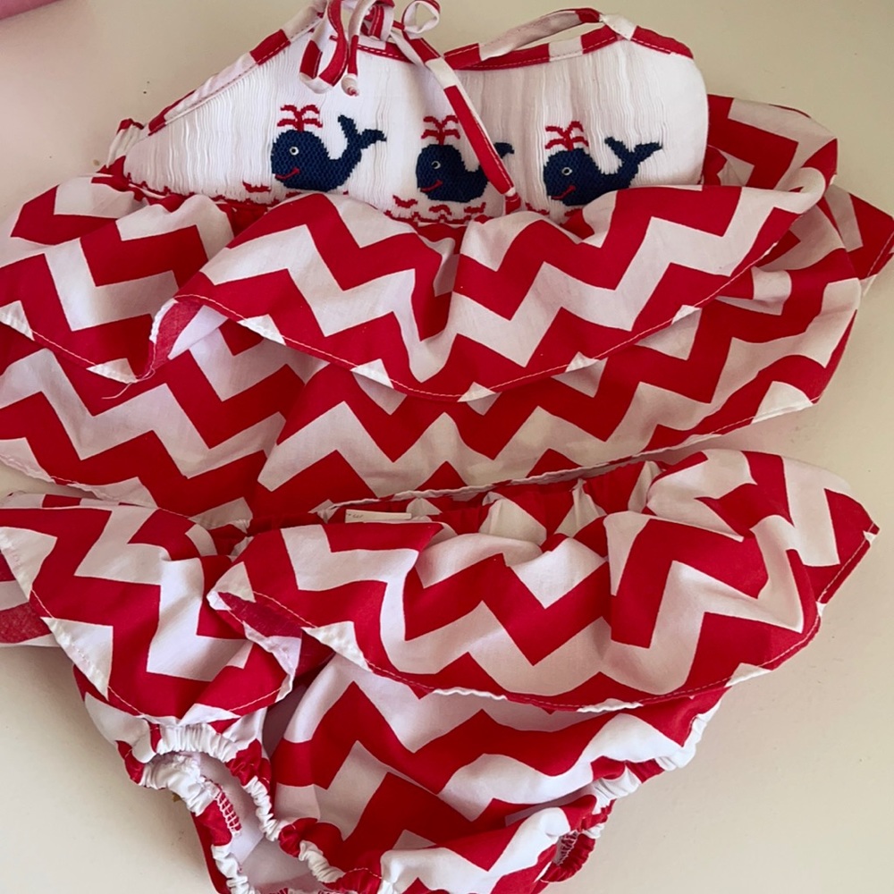 Lilly Wolly Doodle smocked swim suit. Never worn.